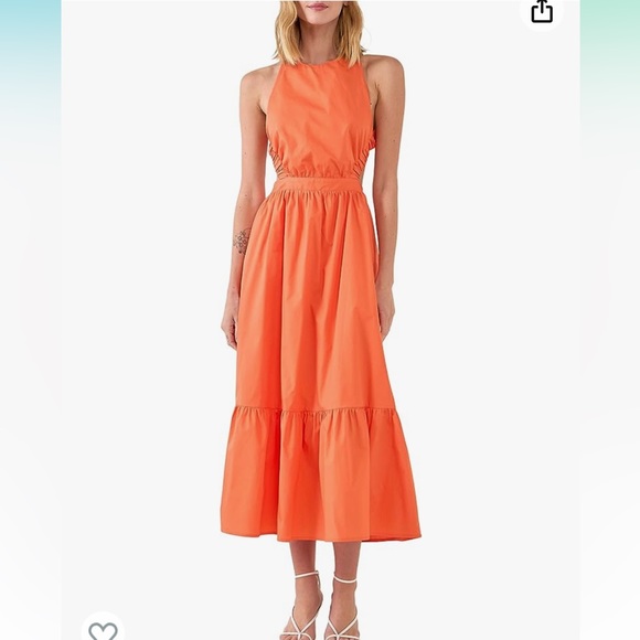 English Factory Orange Backless Strapless Maxi Dress - Picture 2 of 5